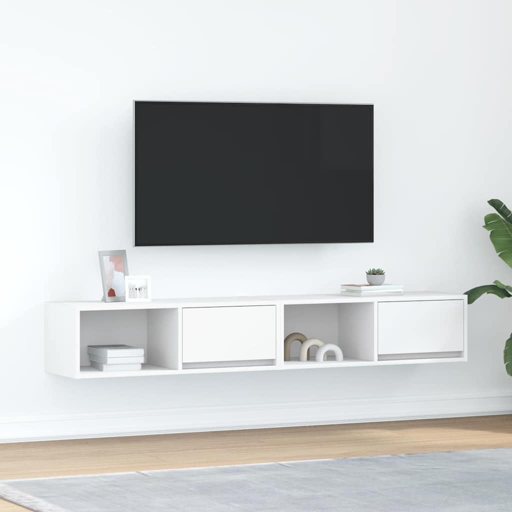 TV Cabinets 80x31x25.5 cm Engineered Wood 2 pcs White