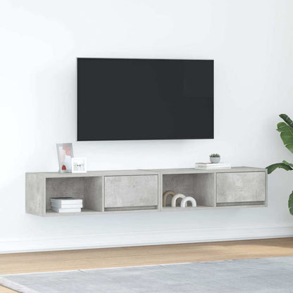TV Cabinets 80x31x25.5 cm Engineered Wood 2 pcs Concrete grey