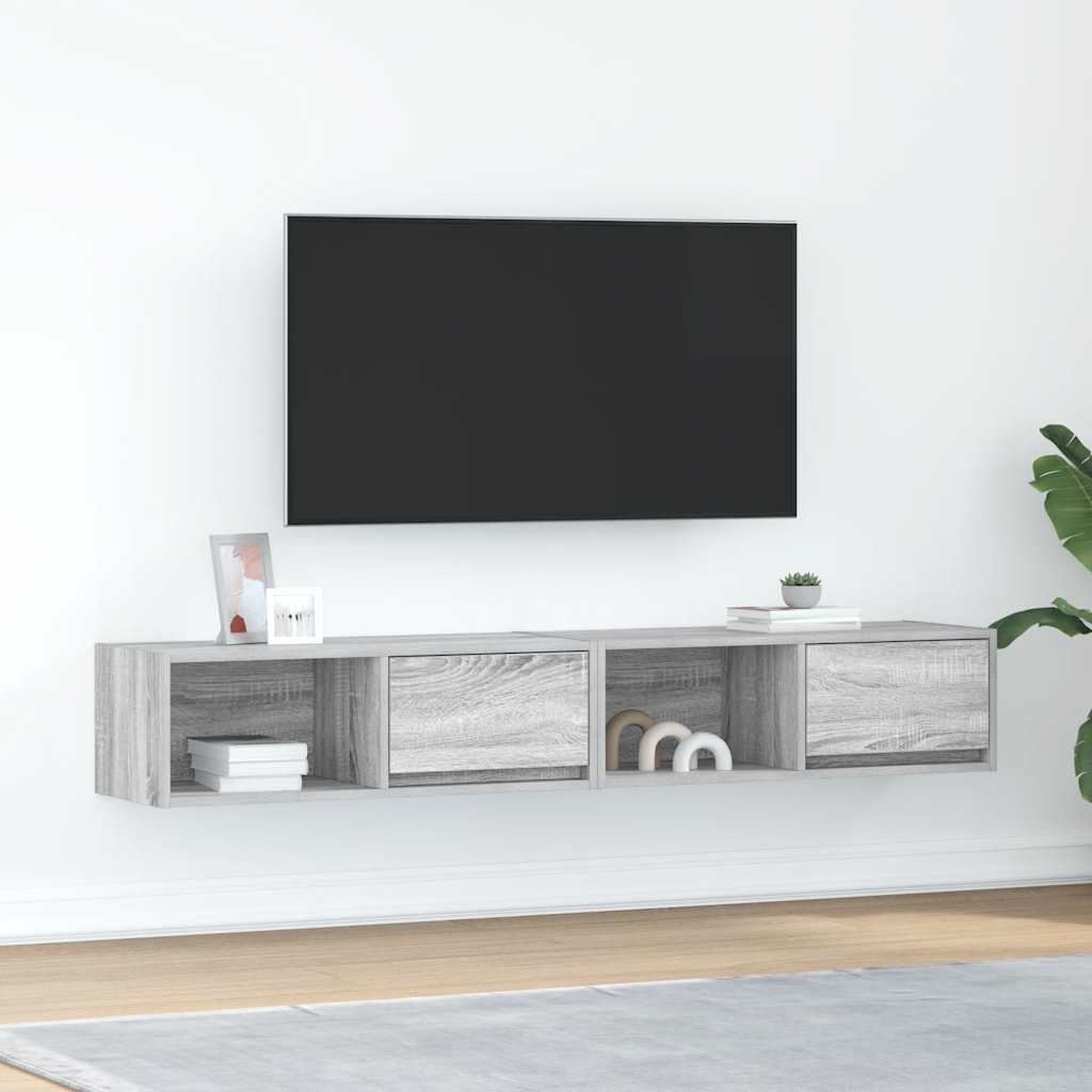 TV Cabinets 80x31x25.5 cm Engineered Wood 2 pcs Grey sonoma
