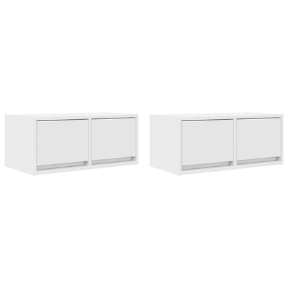 TV Cabinets 60x31x25.5 cm Engineered Wood 2 pcs White 60 x 31 x 25.5 cm