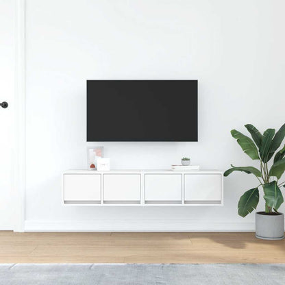 TV Cabinets 60x31x25.5 cm Engineered Wood 2 pcs White 60 x 31 x 25.5 cm