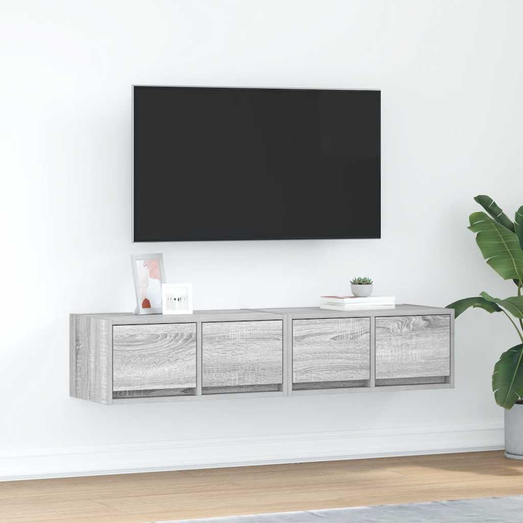 TV Cabinets 60x31x25.5 cm Engineered Wood 2 pcs Grey sonoma 60 x 31 x 25.5 cm
