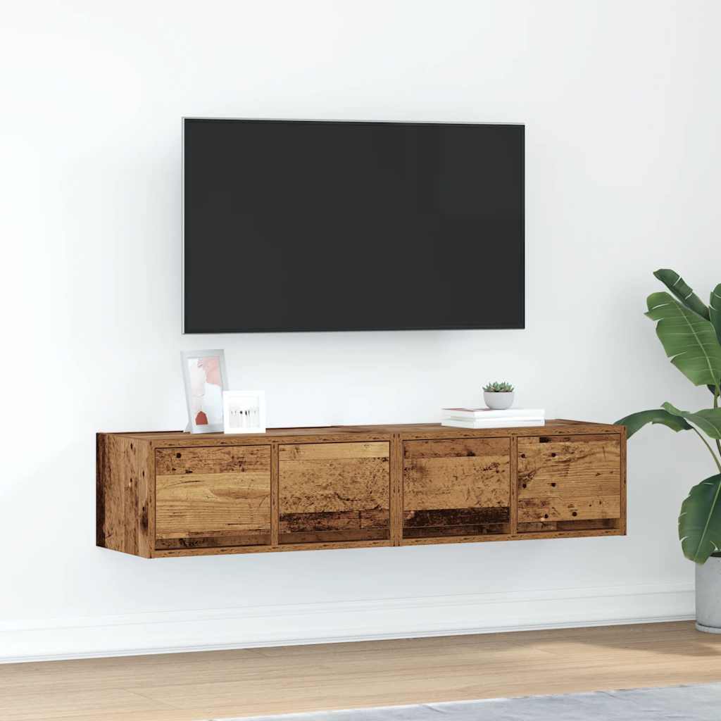 TV Cabinets 60x31x25.5 cm Engineered Wood 2 pcs Old wood 60 x 31 x 25.5 cm