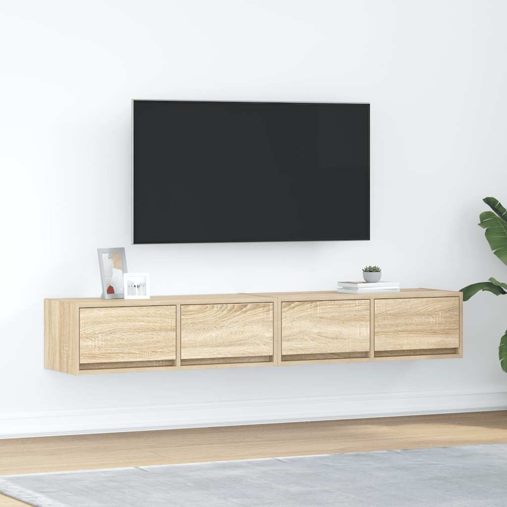 TV Cabinets 60x31x25.5 cm Engineered Wood 2 pcs Sonoma oak 80 x 31 x 25.5 cm