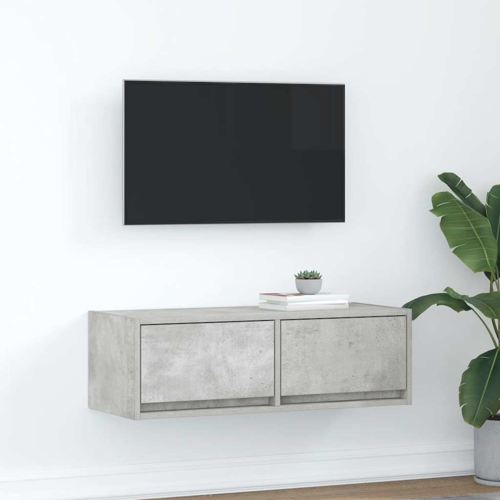TV Cabinet 80x31x25.5 cm Engineered Wood Concrete grey
