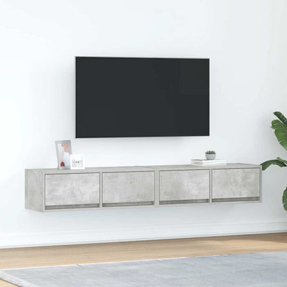 TV Cabinets 60x31x25.5 cm Engineered Wood 2 pcs Concrete grey 80 x 31 x 25.5 cm