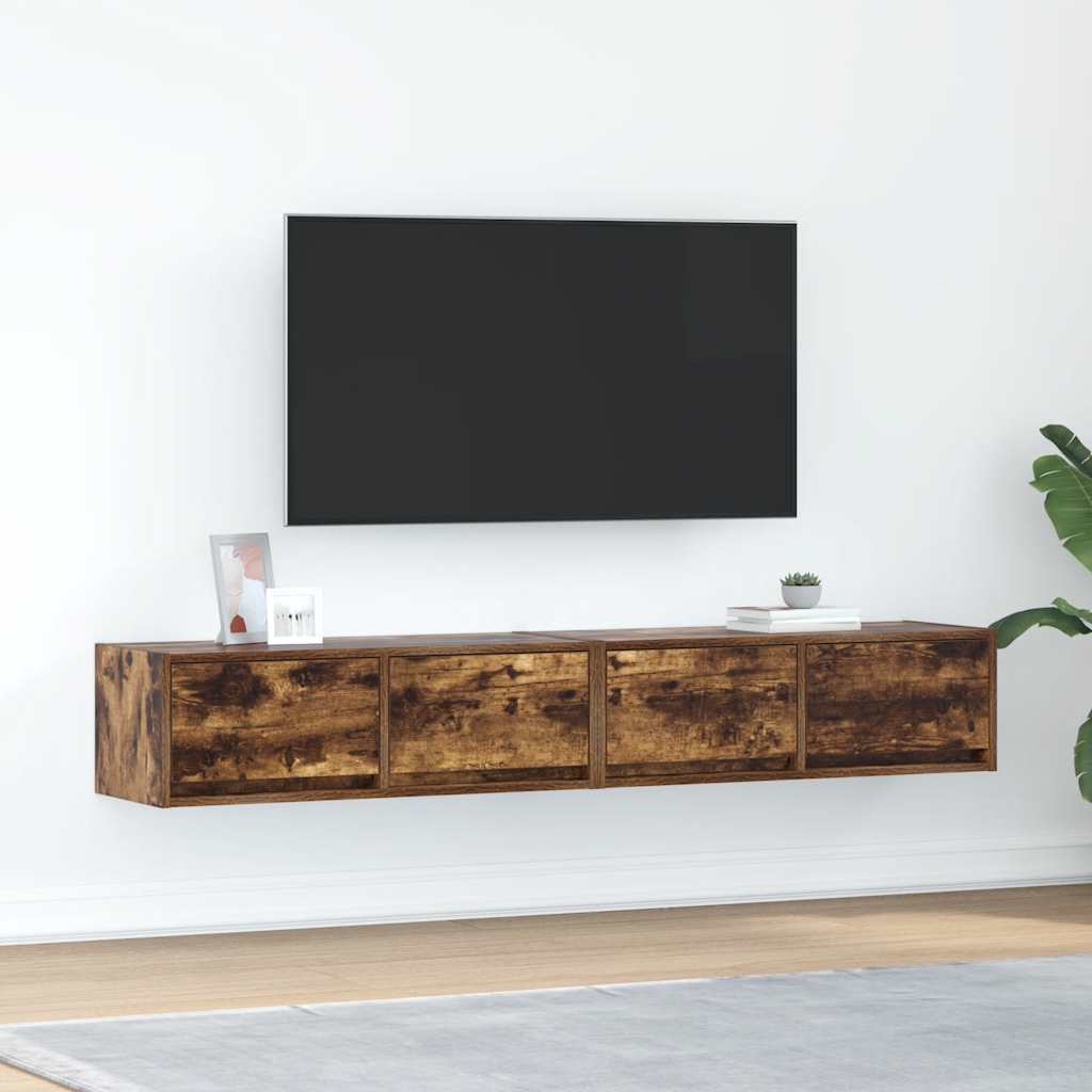 TV Cabinets 60x31x25.5 cm Engineered Wood 2 pcs Smoked oak 80 x 31 x 25.5 cm