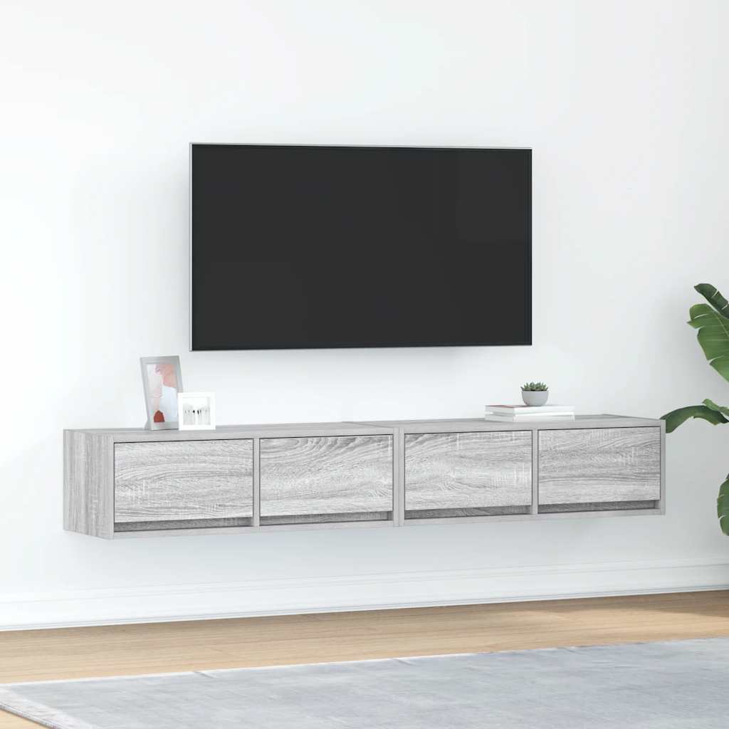 TV Cabinets 60x31x25.5 cm Engineered Wood 2 pcs Grey sonoma 80 x 31 x 25.5 cm