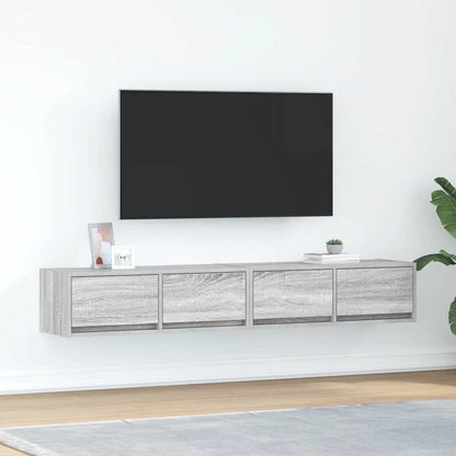 TV Cabinets 60x31x25.5 cm Engineered Wood 2 pcs Grey sonoma 80 x 31 x 25.5 cm