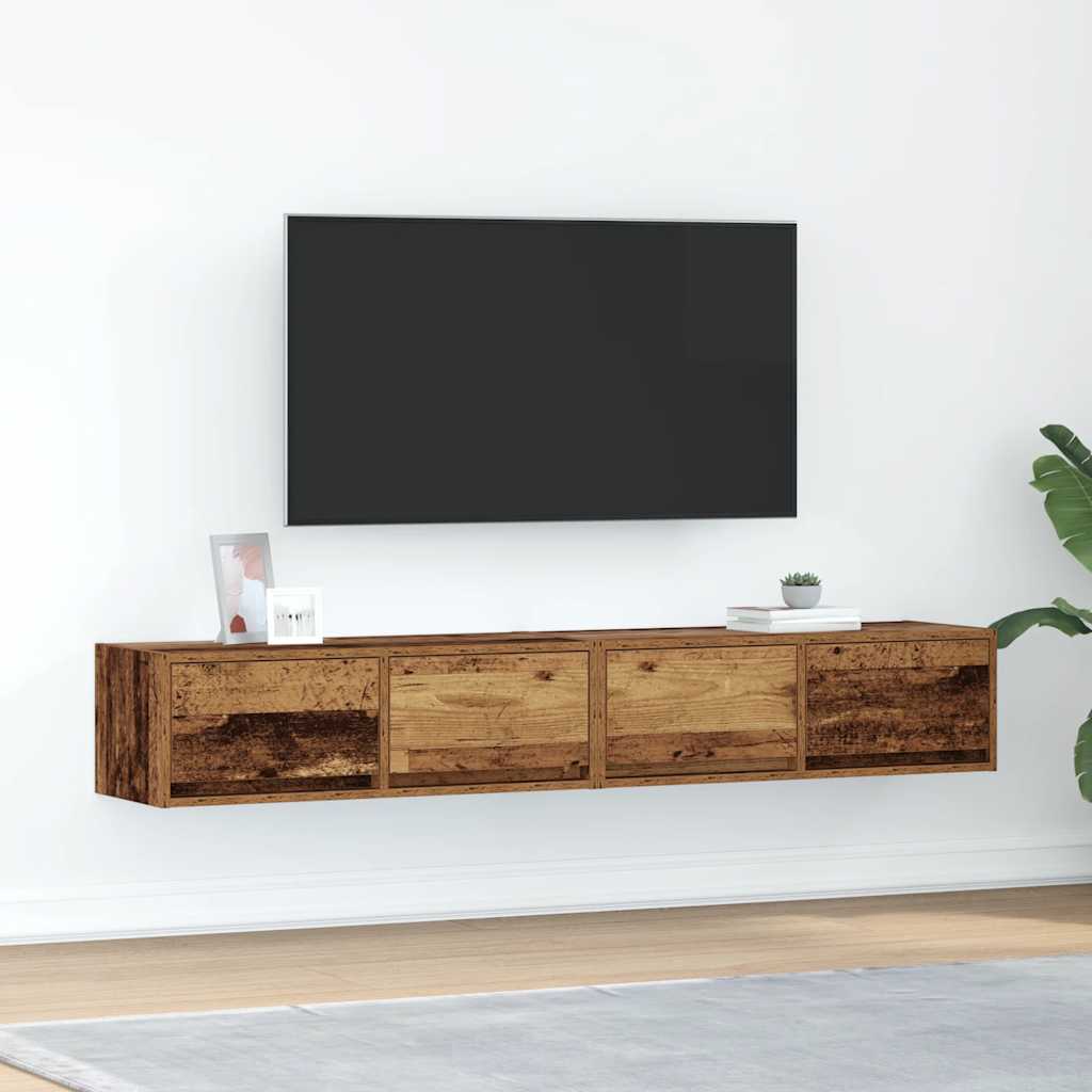TV Cabinets 60x31x25.5 cm Engineered Wood 2 pcs Old wood 80 x 31 x 25.5 cm