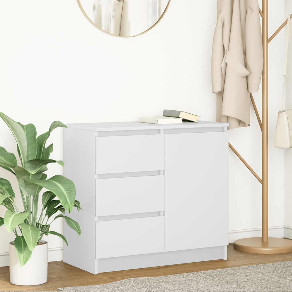 Sideboard with Drawer 71x35x65 cm Engineered Wood White