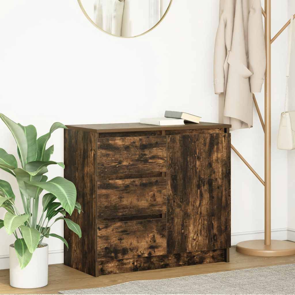 Sideboard with Drawer 71x35x65 cm Engineered Wood Smoked oak