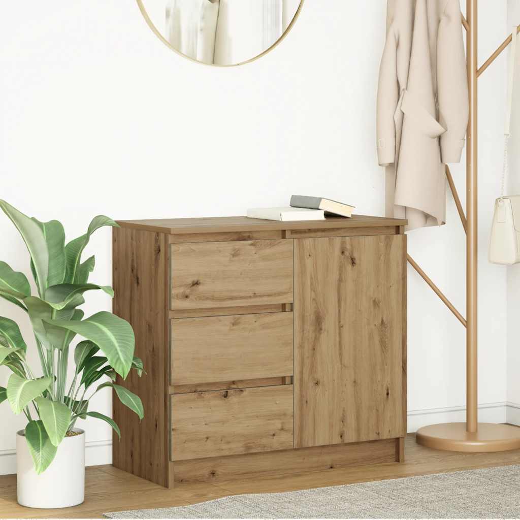 Sideboard with Drawer 71x35x65 cm Engineered Wood Artisan oak