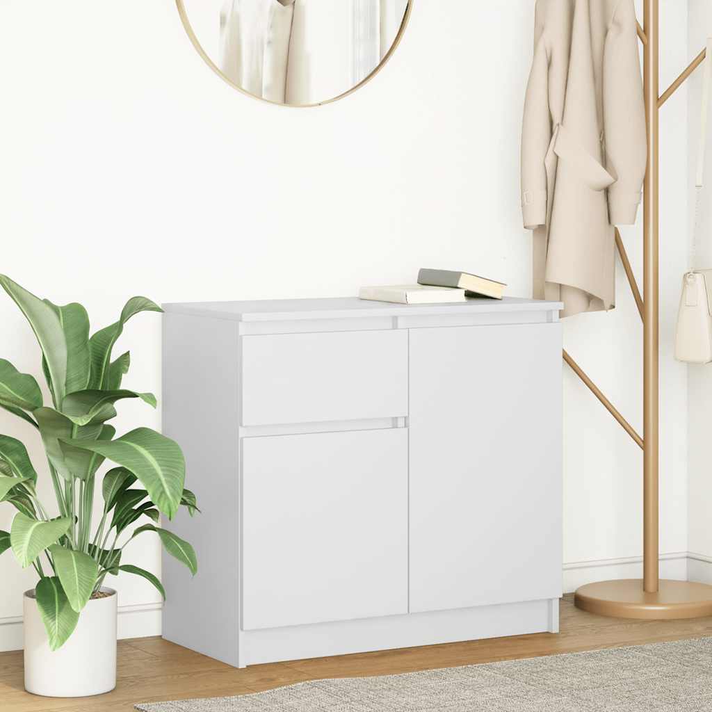 Sideboard with Drawer 71x35x65 cm Engineered Wood White