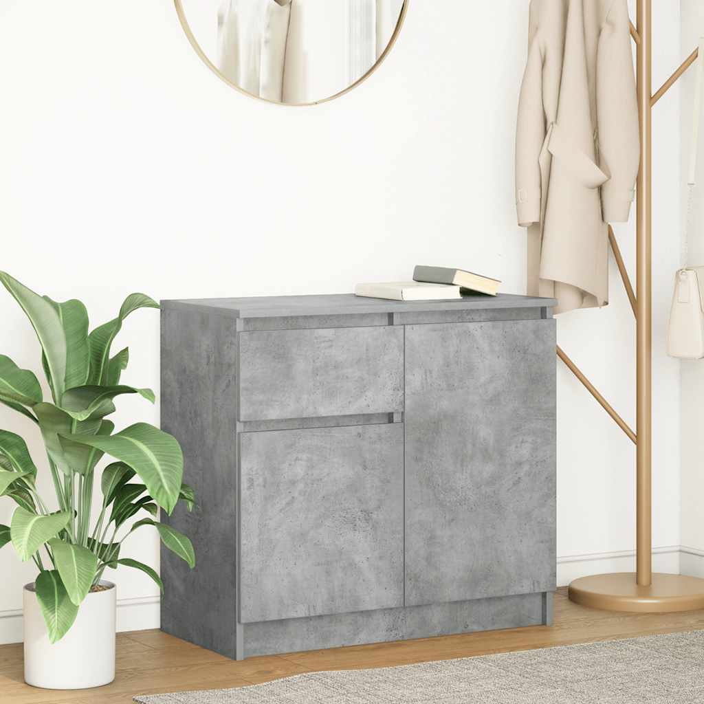 Sideboard with Drawer 71x35x65 cm Engineered Wood Concrete grey