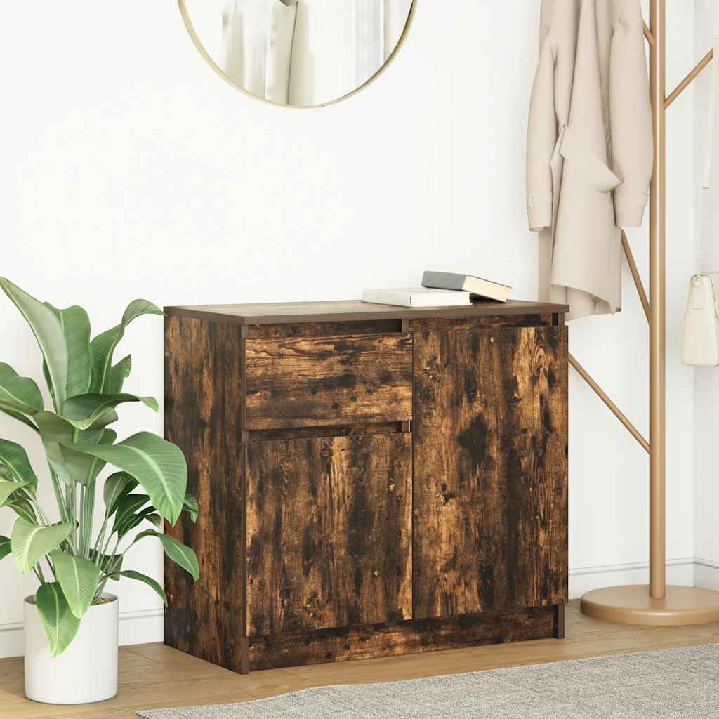 Sideboard with Drawer 71x35x65 cm Engineered Wood Smoked oak