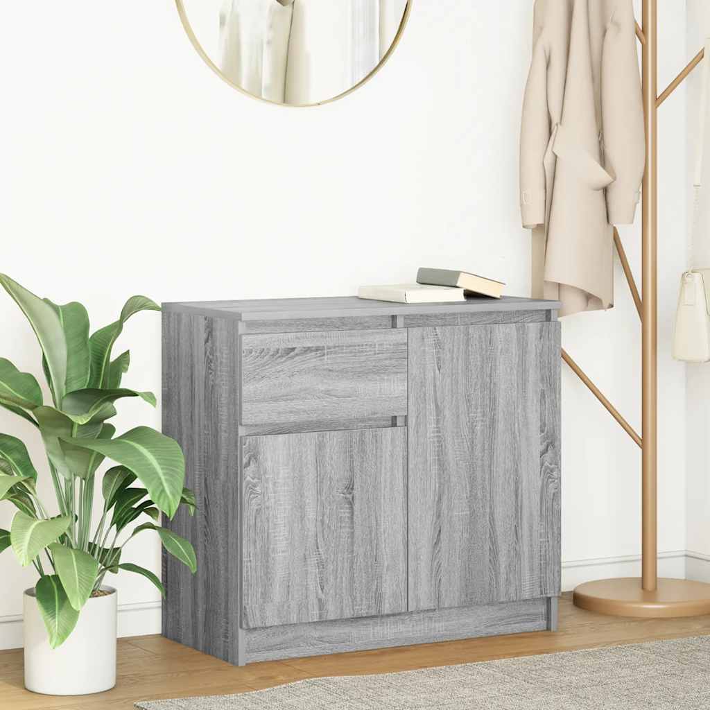 Sideboard with Drawer 71x35x65 cm Engineered Wood Grey sonoma
