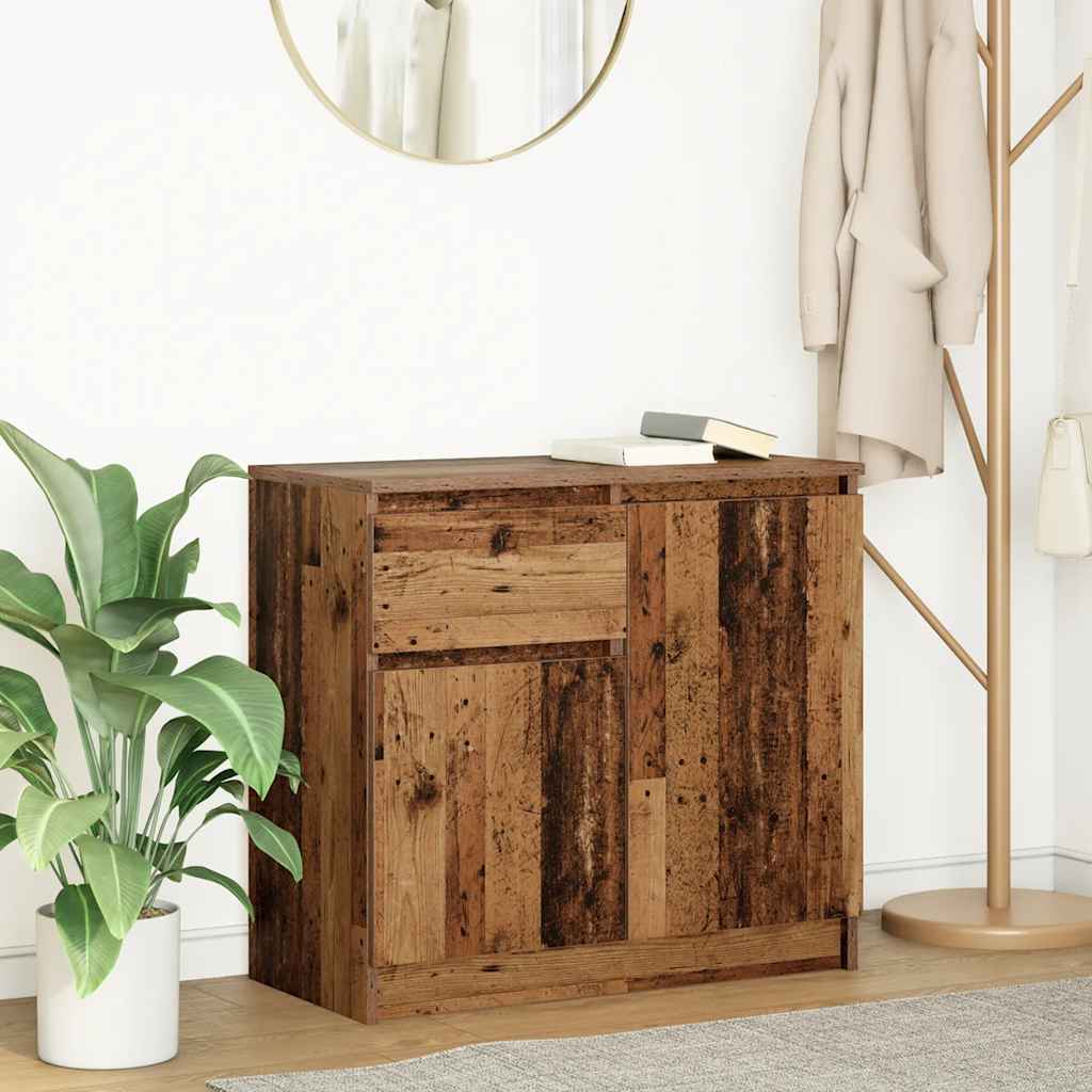 Sideboard with Drawer 71x35x65 cm Engineered Wood Old wood