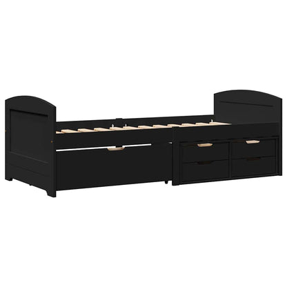 vidaXL Day Bed with 5 Drawers without Mattress IRUN Black 90x200 cm 2