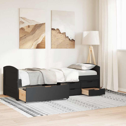vidaXL Day Bed with 5 Drawers without Mattress IRUN Black 90x200 cm 3