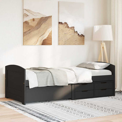vidaXL Day Bed with 5 Drawers without Mattress IRUN Black 90x200 cm 4