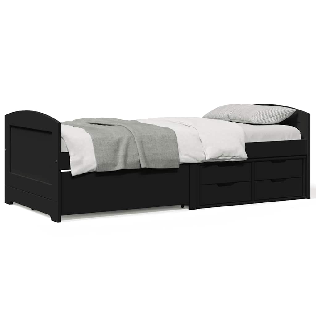 vidaXL Day Bed with 5 Drawers without Mattress IRUN Black 90x200 cm 1