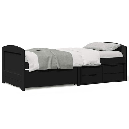 vidaXL Day Bed with 5 Drawers without Mattress IRUN Black 90x200 cm 1