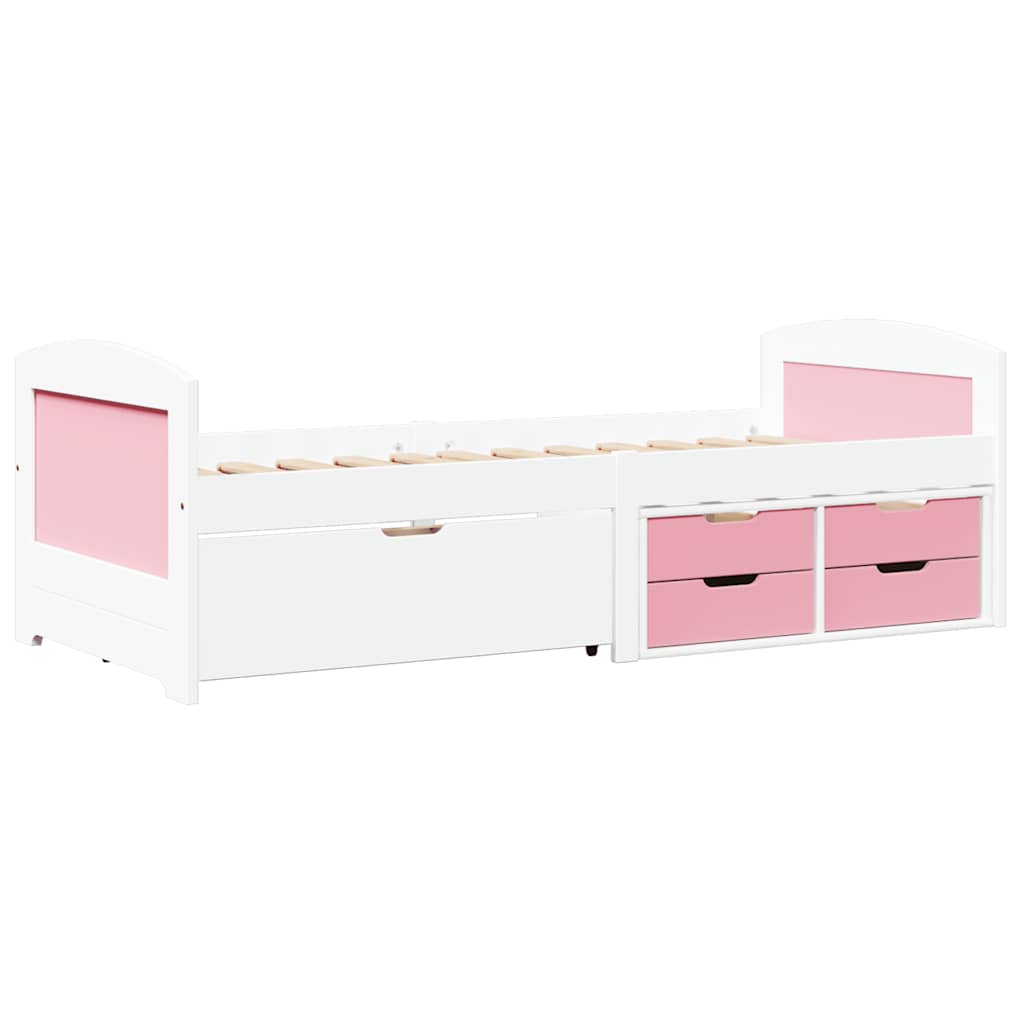 vidaXL Day Bed with 5 Drawers without Mattress IRUN White&Pink 90x200 cm 2