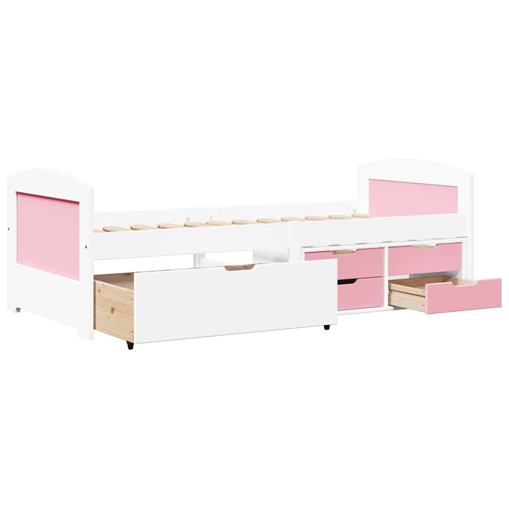 vidaXL Day Bed with 5 Drawers without Mattress IRUN White&Pink 90x200 cm 6