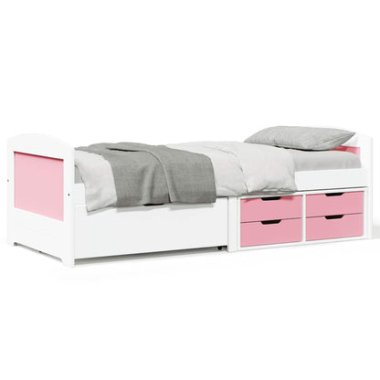 vidaXL Day Bed with 5 Drawers without Mattress IRUN White&Pink 90x200 cm 1