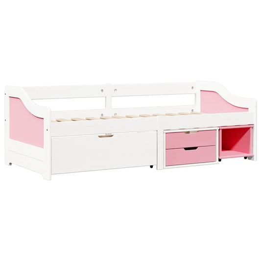 vidaXL Day Bed with 3 Drawers without Mattress IRUN White&Pink 90x200 cm 2