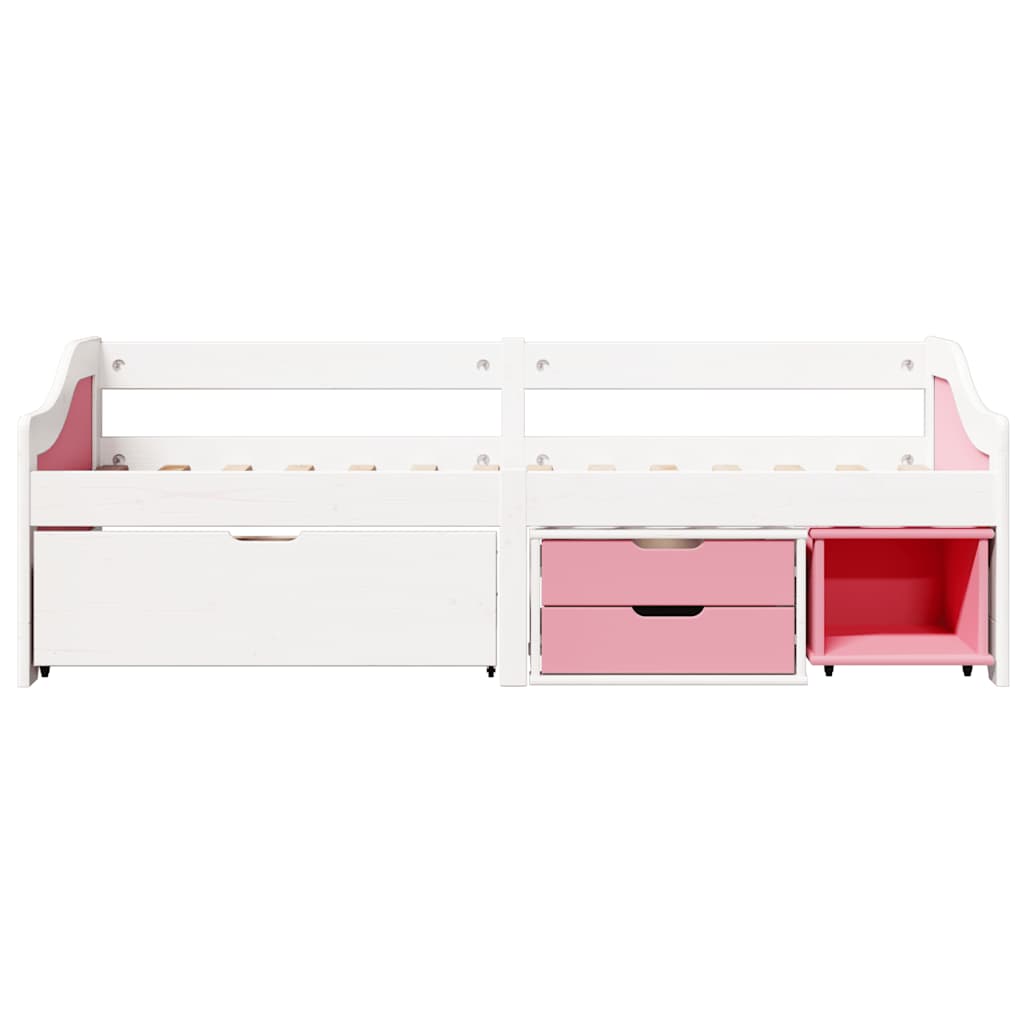 vidaXL Day Bed with 3 Drawers without Mattress IRUN White&Pink 90x200 cm 5