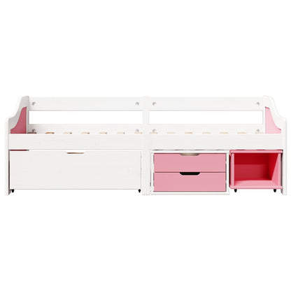 vidaXL Day Bed with 3 Drawers without Mattress IRUN White&Pink 90x200 cm 5