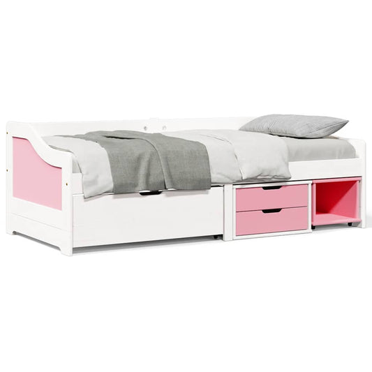 vidaXL Day Bed with 3 Drawers without Mattress IRUN White&Pink 90x200 cm 1