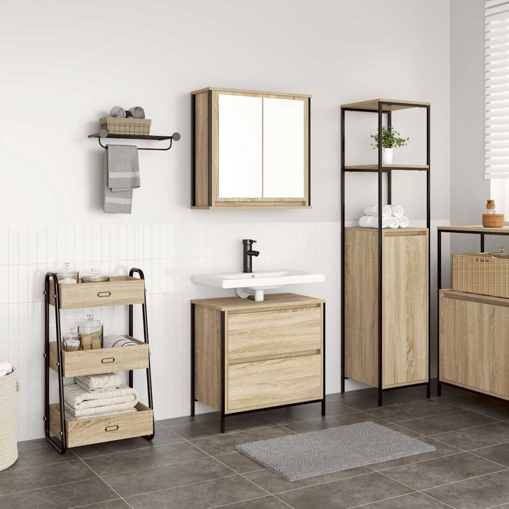 vidaXL 2 Piece Bathroom Furniture Set Engineered Wood