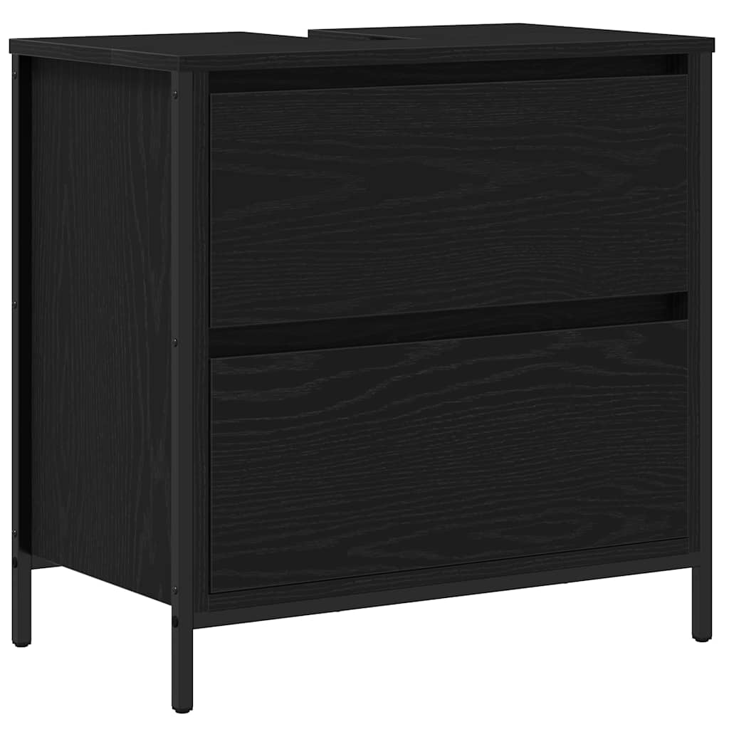 vidaXL Bathroom Furniture Set 5 pcs Black Engineered wood 6