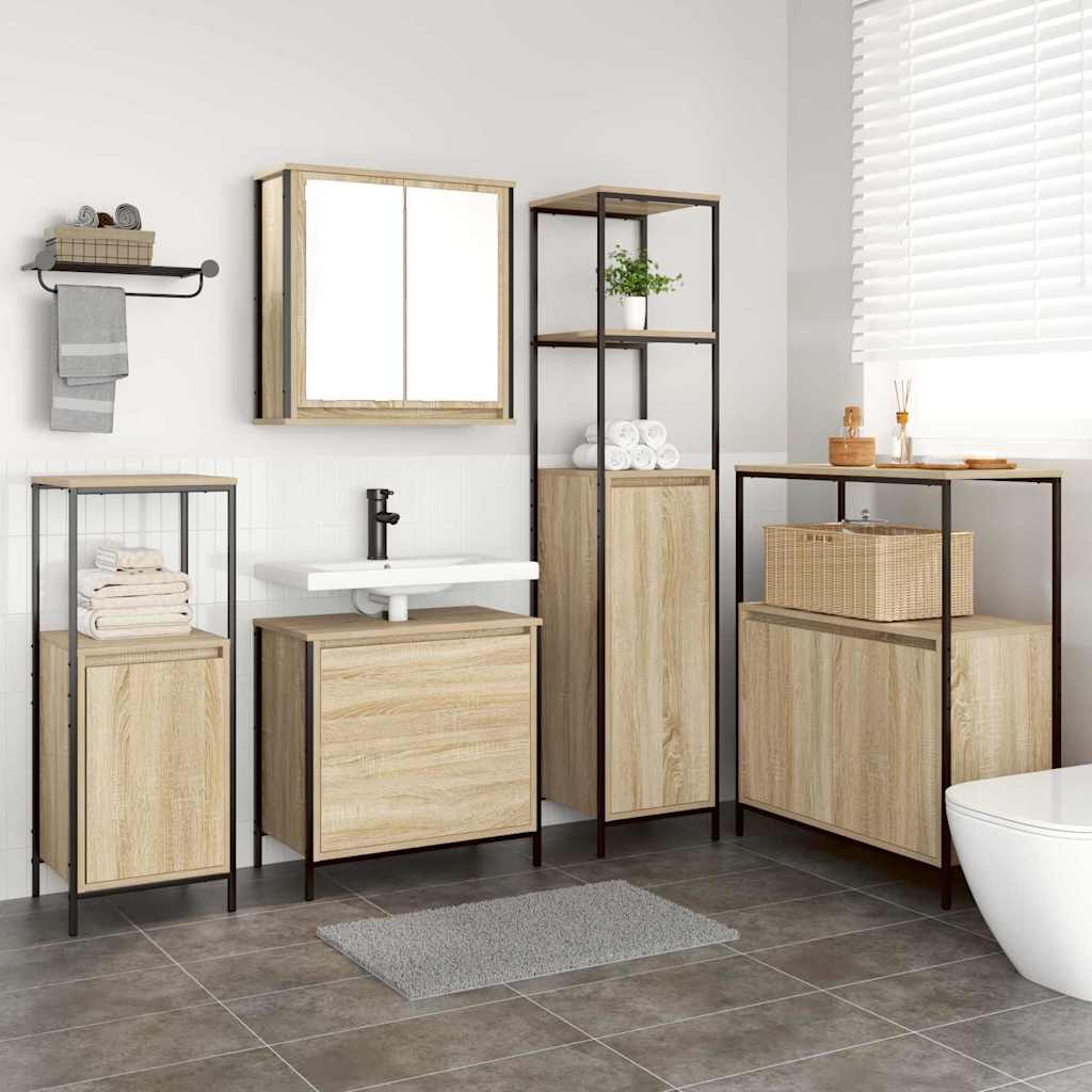 vidaXL Bathroom Furniture Set 5 pcs Beige Engineered wood 1