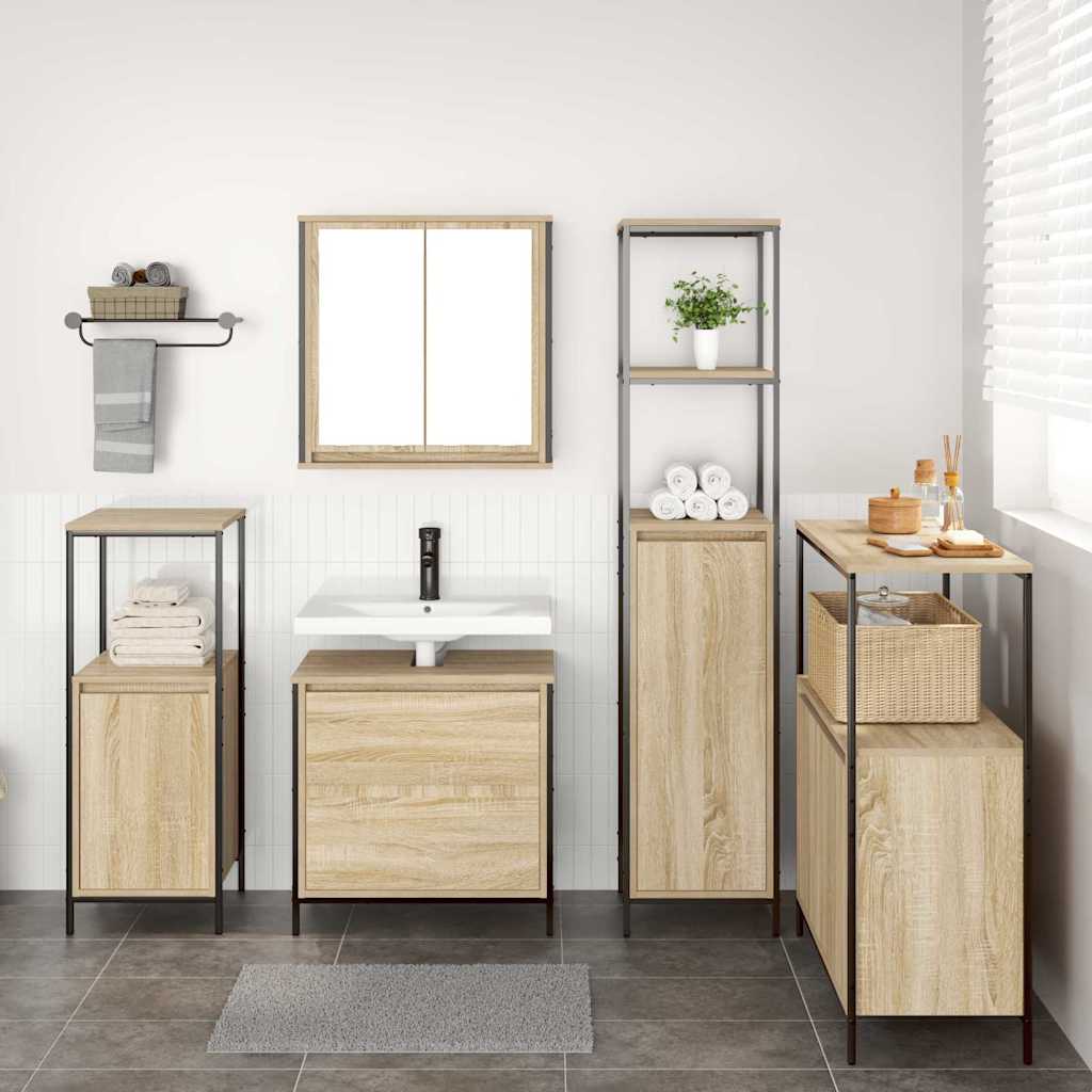vidaXL Bathroom Furniture Set 5 pcs Beige Engineered wood 4