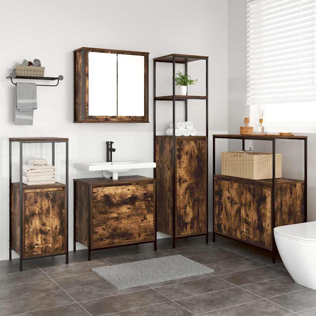 vidaXL Bathroom Furniture Set 5 pcs Brown Engineered wood 1