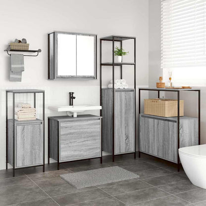 vidaXL Bathroom Furniture Set 5 pcs Grey Engineered wood 1