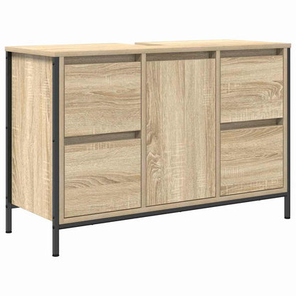 vidaXL Bathroom Furniture Set 3 pcs Sonoma Oak and Black 5