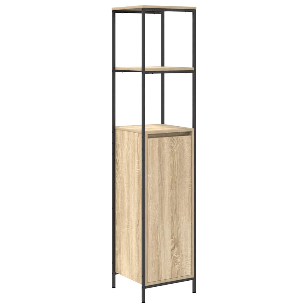 vidaXL Bathroom Furniture Set 5 pcs Sonoma Oak and Black 6