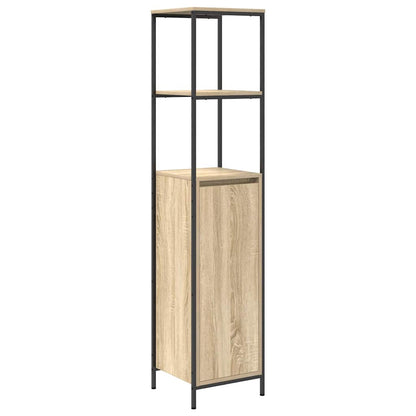 vidaXL Bathroom Furniture Set 5 pcs Sonoma Oak and Black 6
