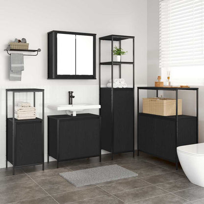 vidaXL Bathroom Furniture Set 5 pcs Black Oak 36 x 35 x 165 cm 4