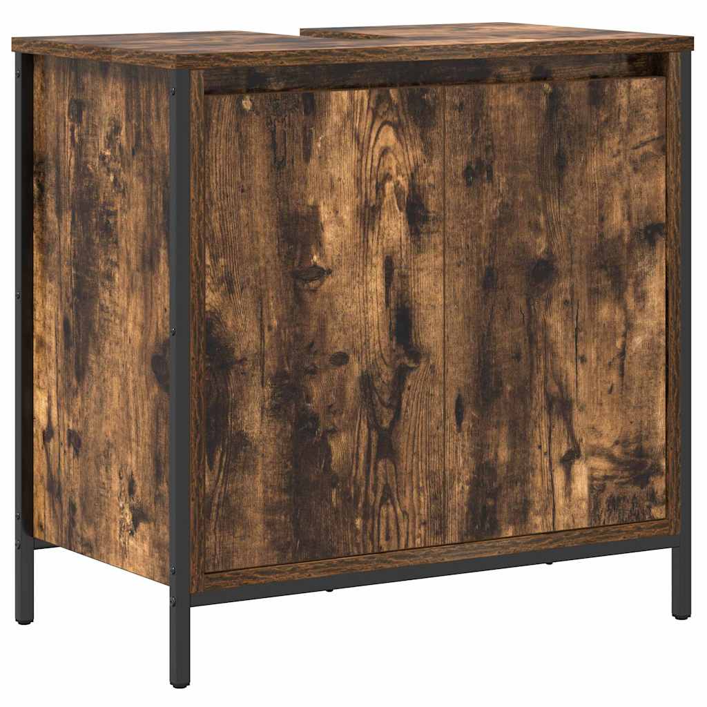 vidaXL Bathroom Furniture Set 5 pcs Smoked Oak and Black 6