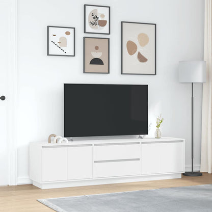 TV Cabinet with LED Lights 193.5x41x50 cm White