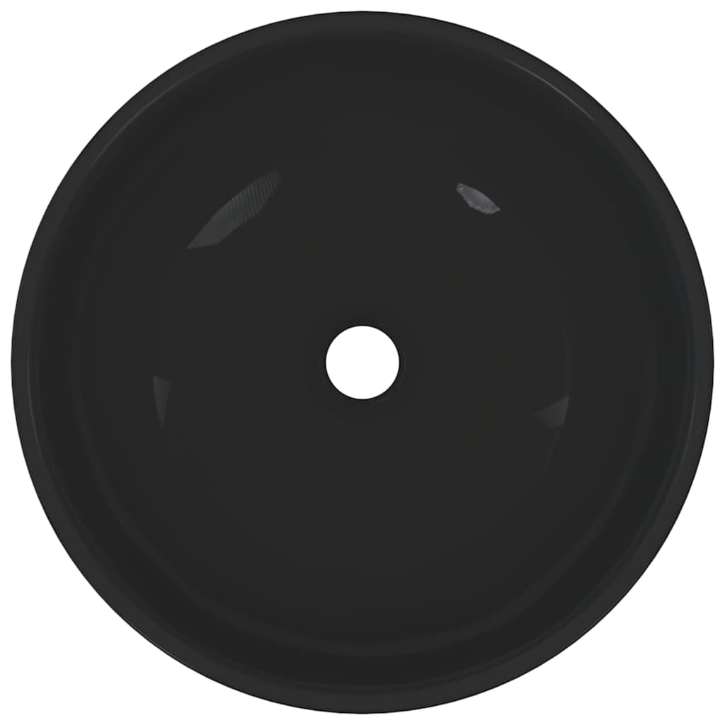 Bathroom Sink Ceramic Round Black