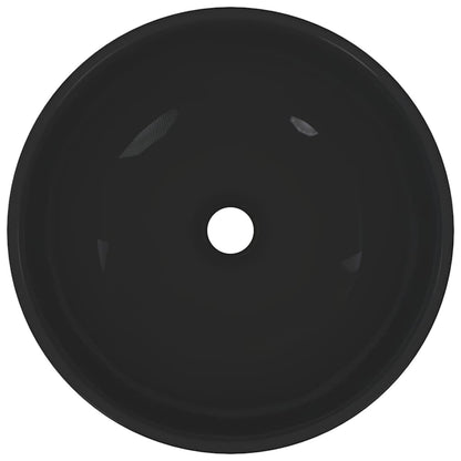 Bathroom Sink Ceramic Round Black