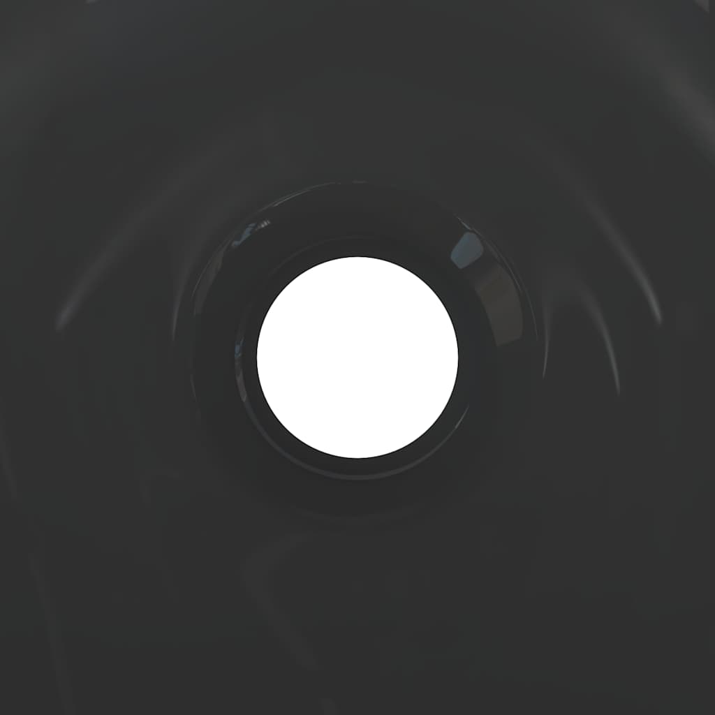 Bathroom Sink Ceramic Round Black