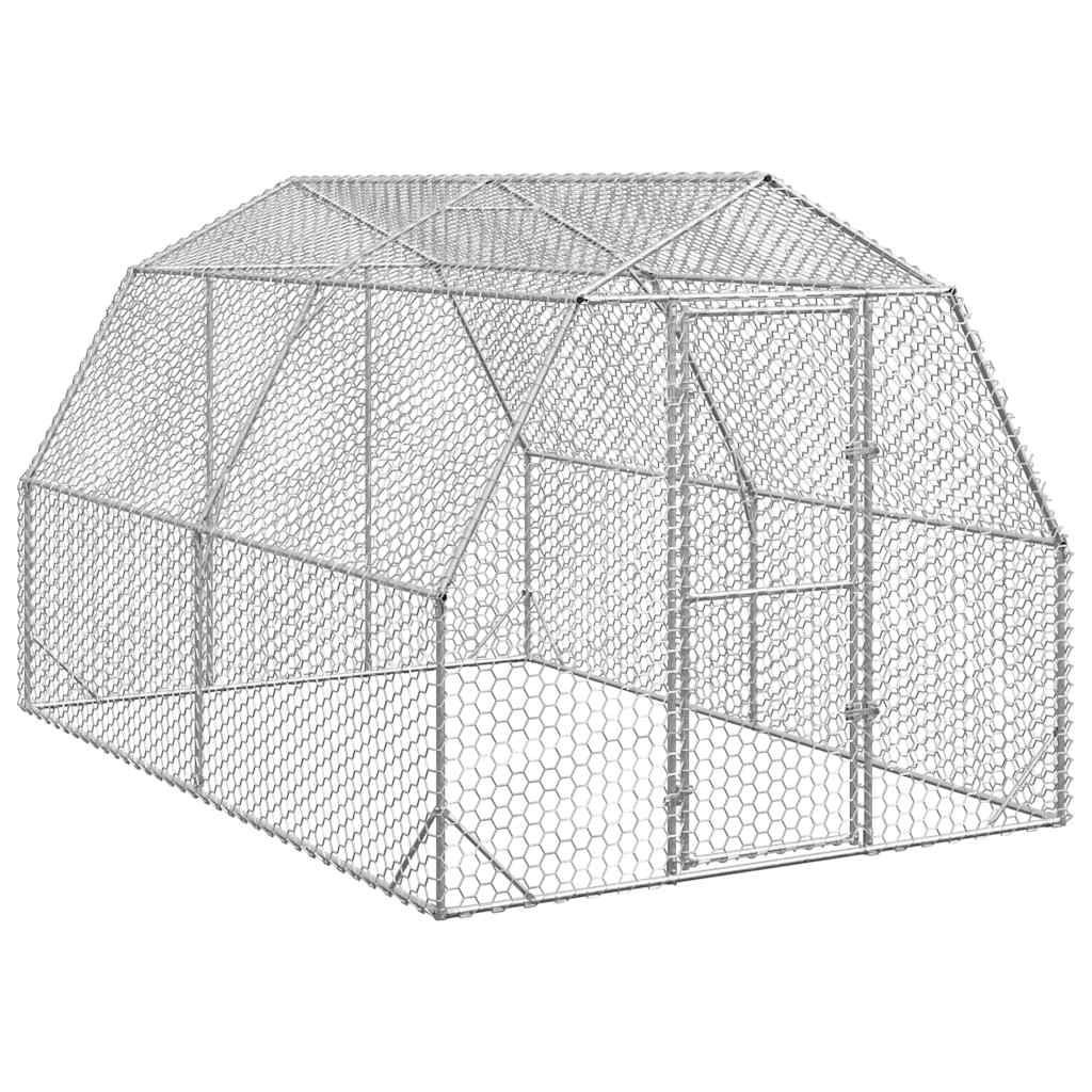 vidaXL Chicken Run 2.5x4x2.25 m Galvanised Steel 1
